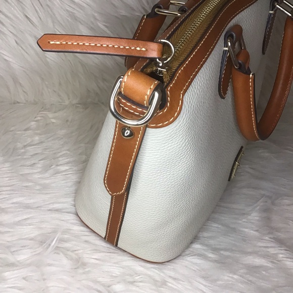 Dooney & Bourke pebble leather domed satchel in bone - Picture 7 of 12